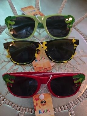 Kids Sunglasses - Green, Yellow, Red ( 3 PAIR)